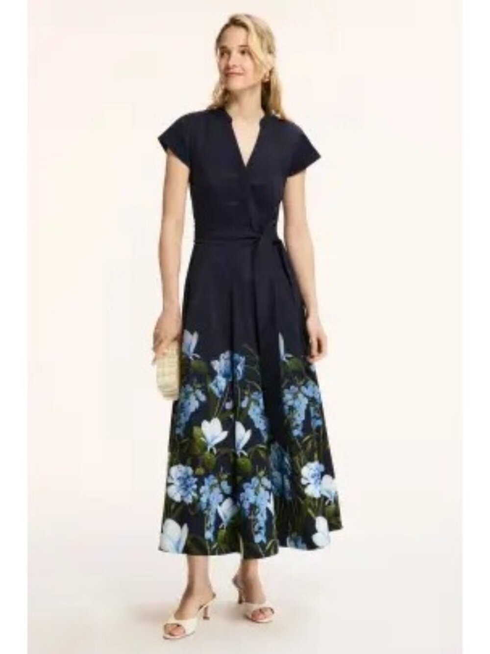 Sachin + Babi Navy Floral Midi Dress